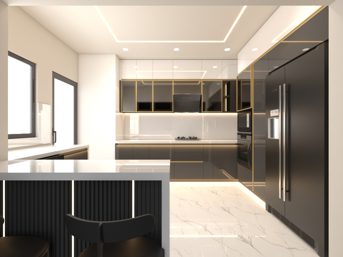 G-Shape Modular Kitchen Design in Lucknow