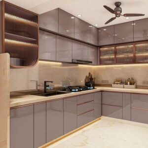 Dual-Tone L-Shape Kitchen