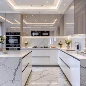 Classic Wooden G-Shape Kitchen