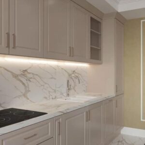 Wooden Finish Straight Kitchen