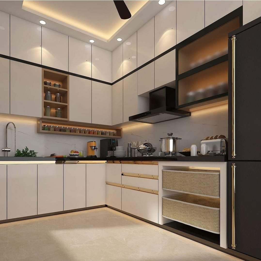 L-Shape Modular Kitchen Design in Lucknow