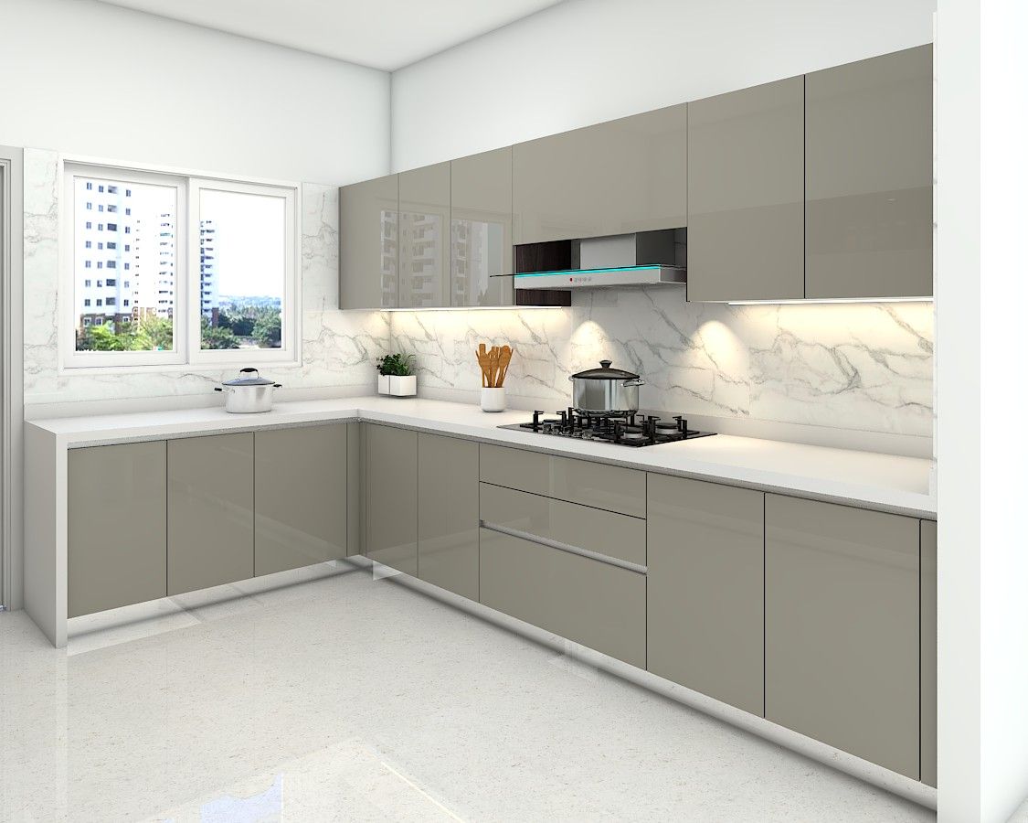 L-Shape Modular Kitchen Design in Lucknow