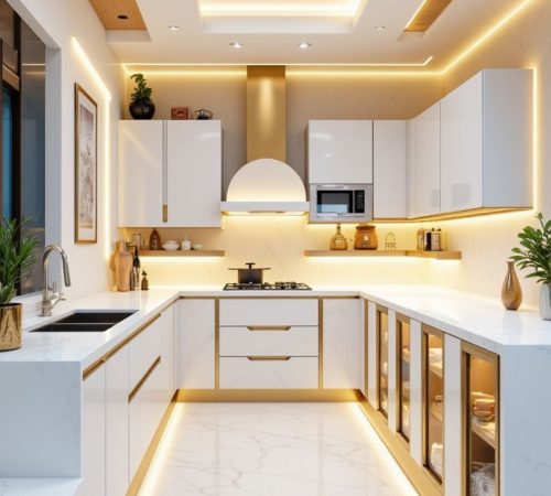 U-Shaped Acrylic Kitchen