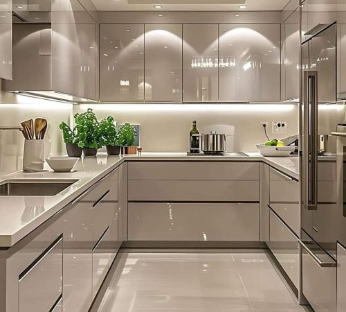 L-Shaped Acrylic Kitchen